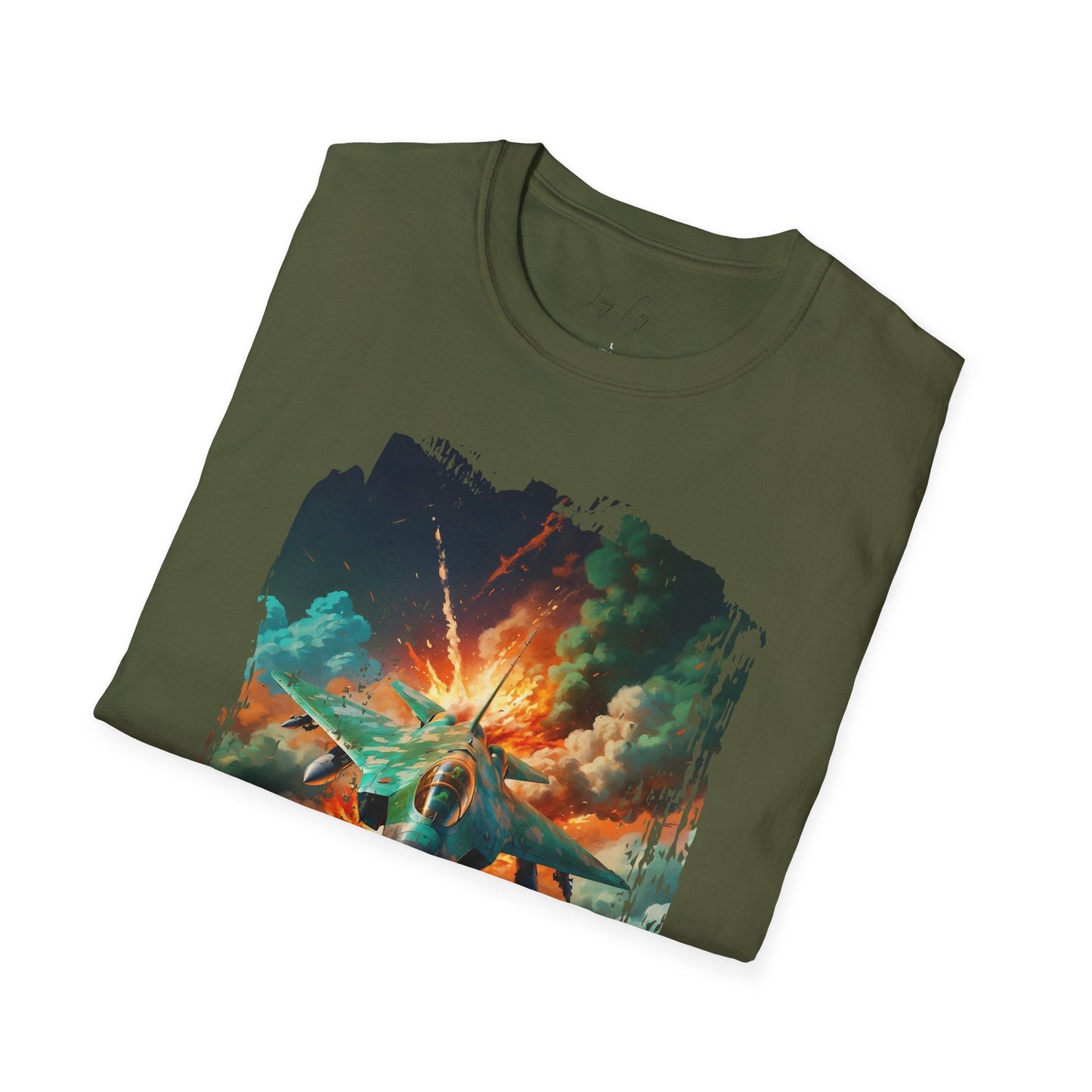 Unisex Softstyle T-Shirt- Fighter Jet Graphic Tee - T-Shirt