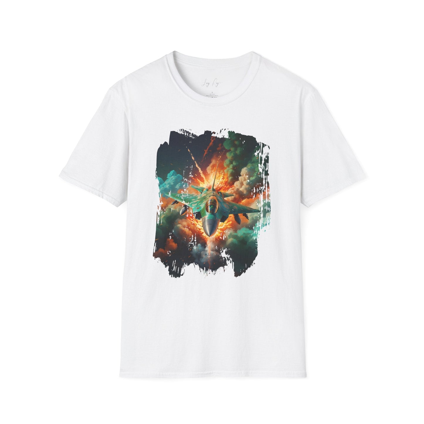 Unisex Softstyle T-Shirt- Fighter Jet Graphic Tee - White / S - T-Shirt