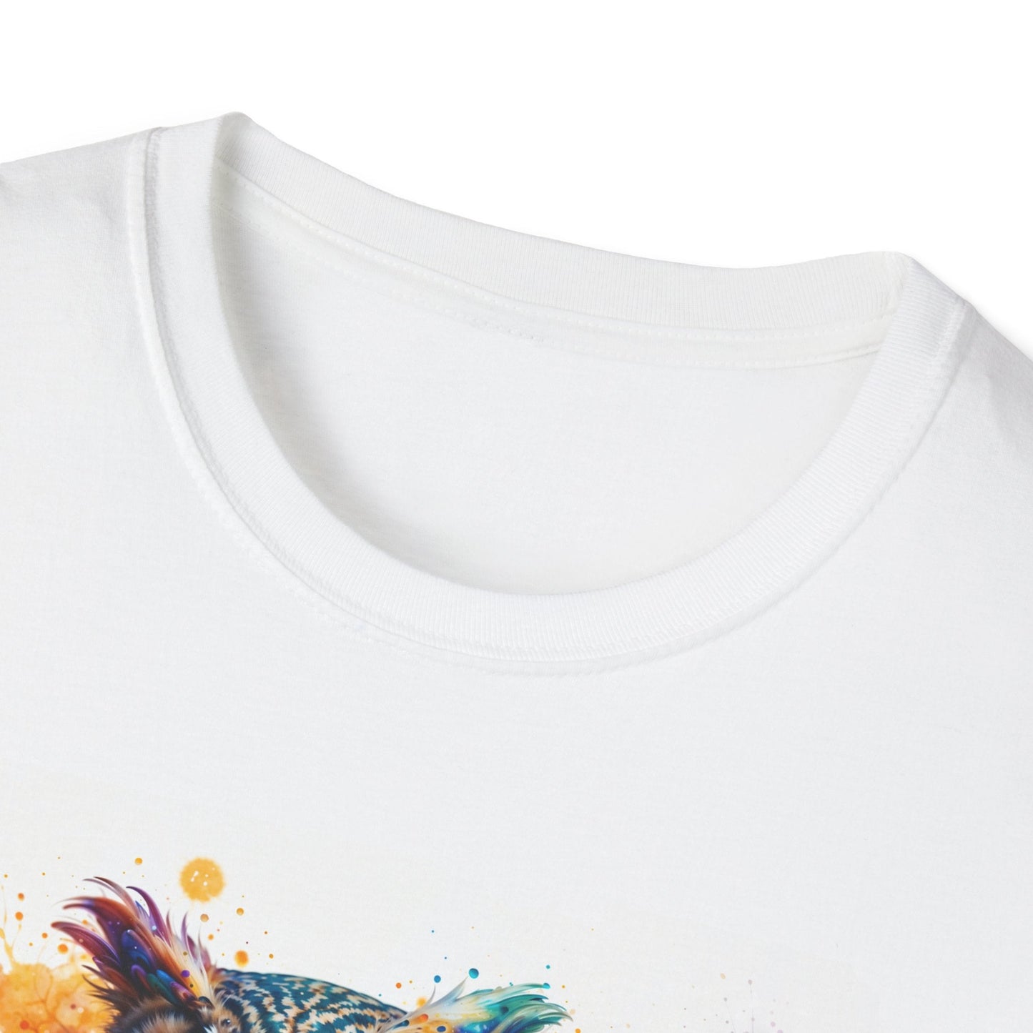 Unisex Softstyle T-Shirt - Vibrant Owl Artwork with motivational quote - T-Shirt