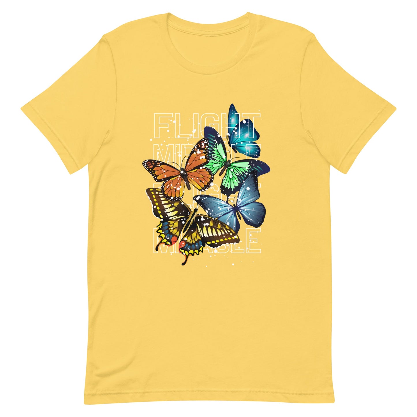 Unisex t-shirt - Miracle in Flight - Yellow / S