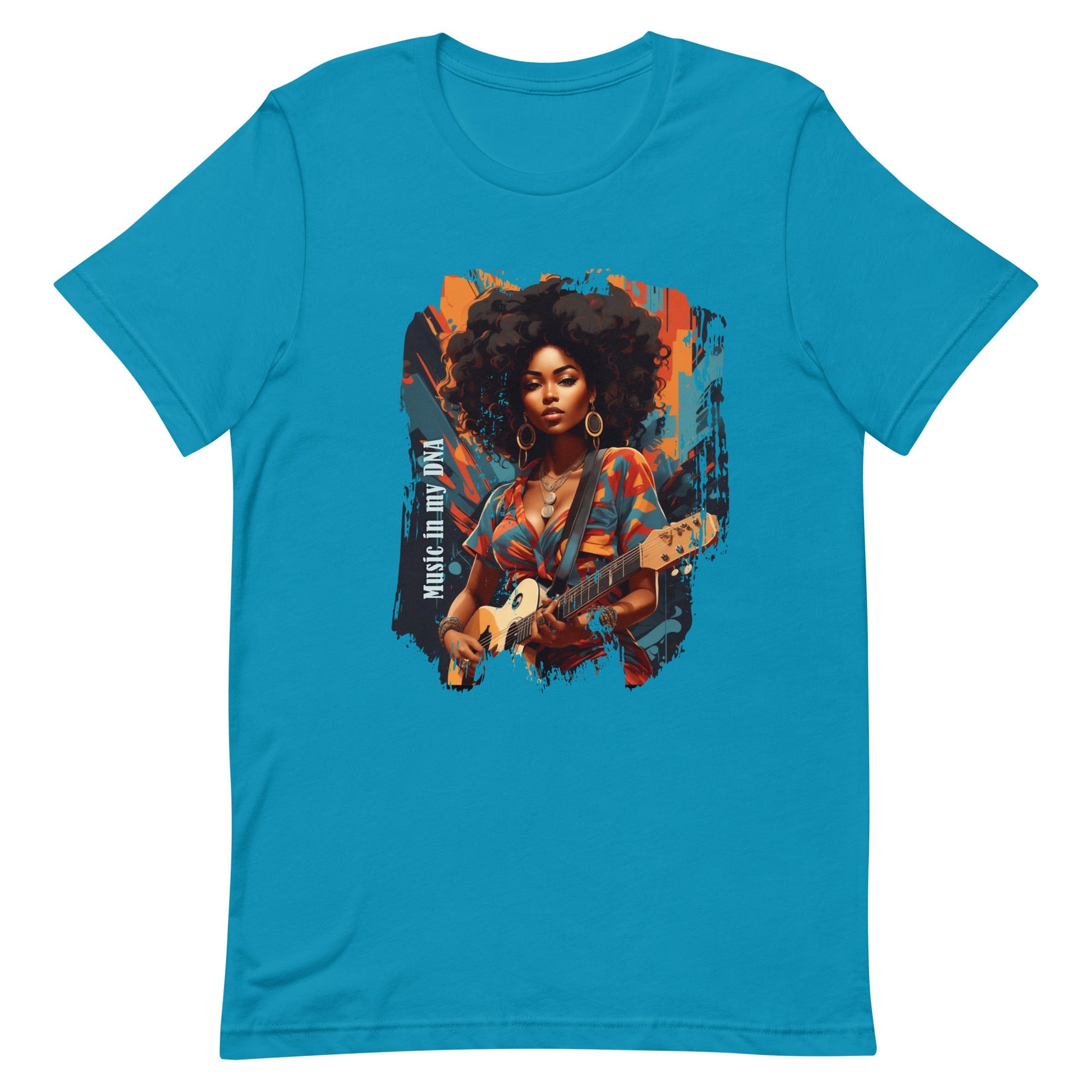 Unisex t-shirt -Music in my DNA - Aqua / S - T-Shirt