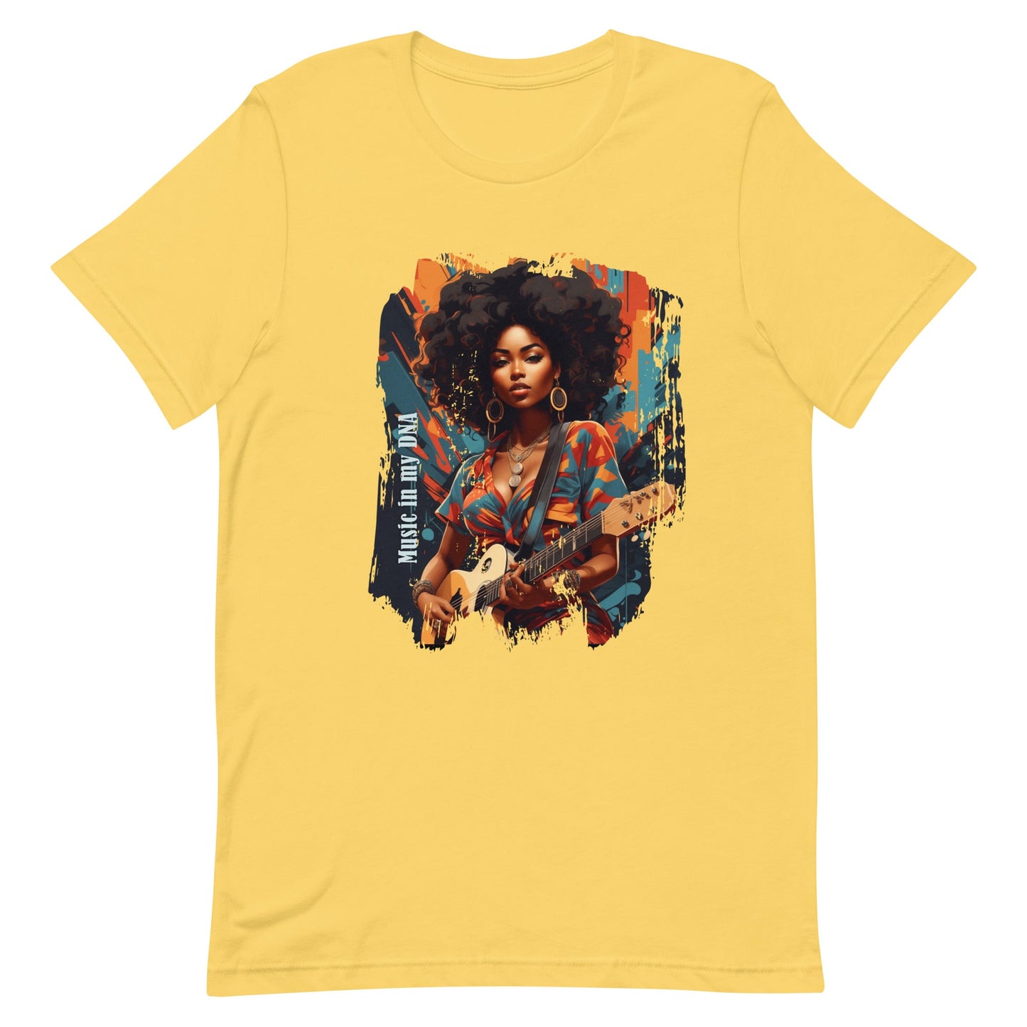 Unisex t-shirt -Music in my DNA - Yellow / S - T-Shirt