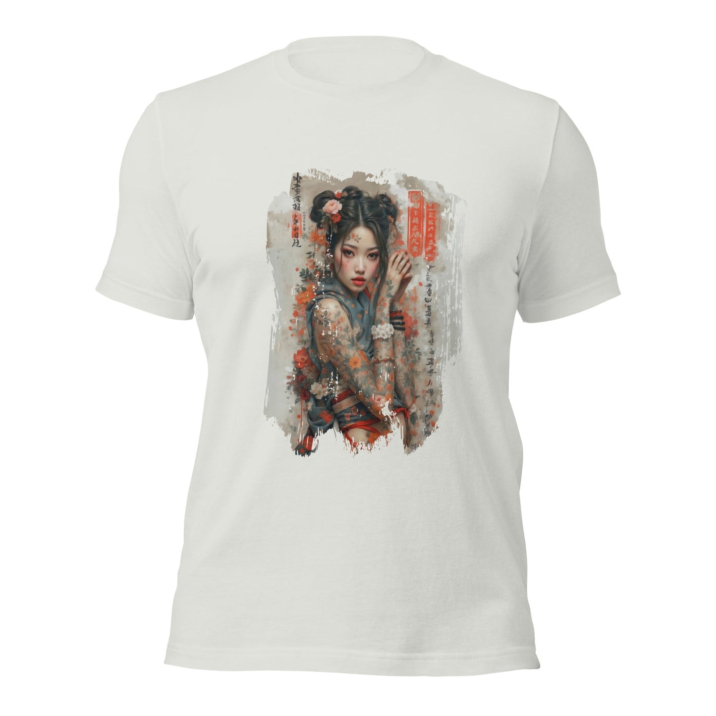 Unisex t-shirt - Samurai Bloom - Silver / S - T-Shirt