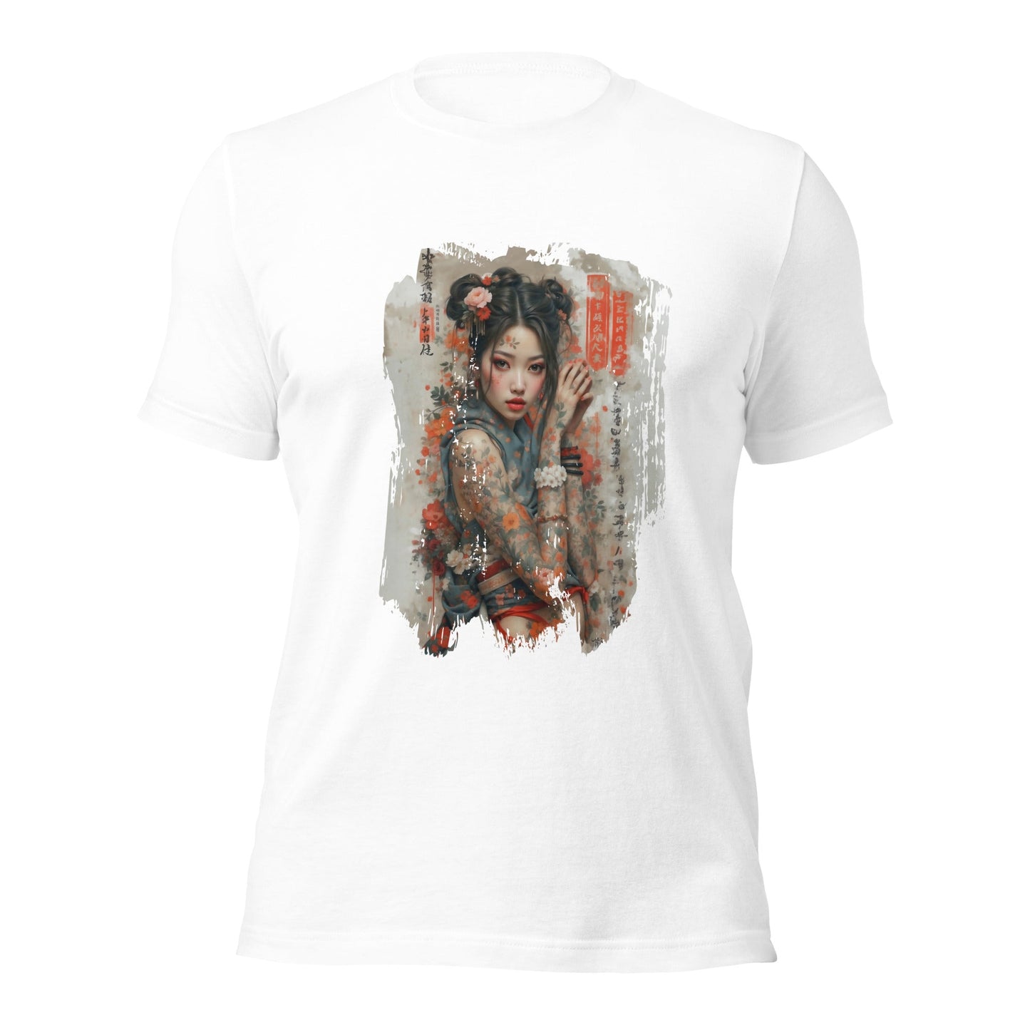 Unisex t-shirt - Samurai Bloom - White / XS - T-Shirt