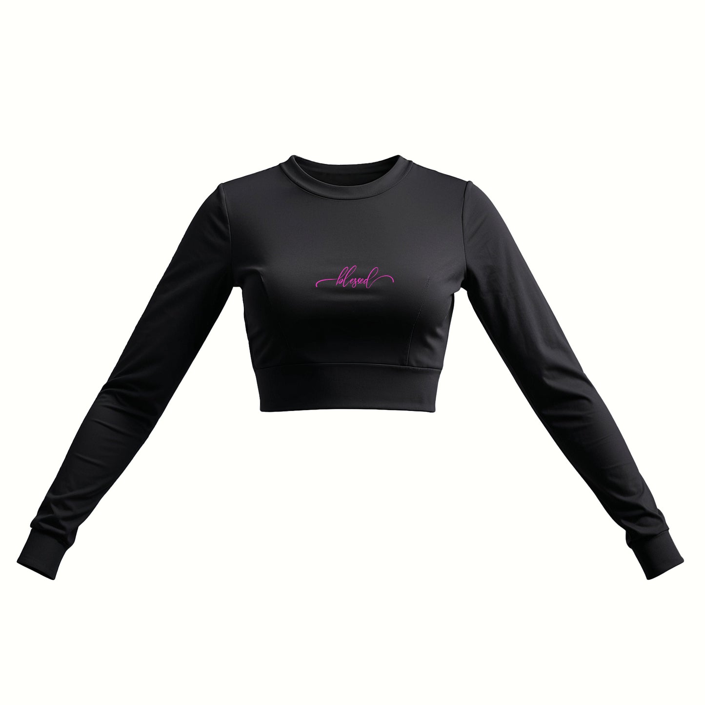 Minimalistic long-sleeve crop top