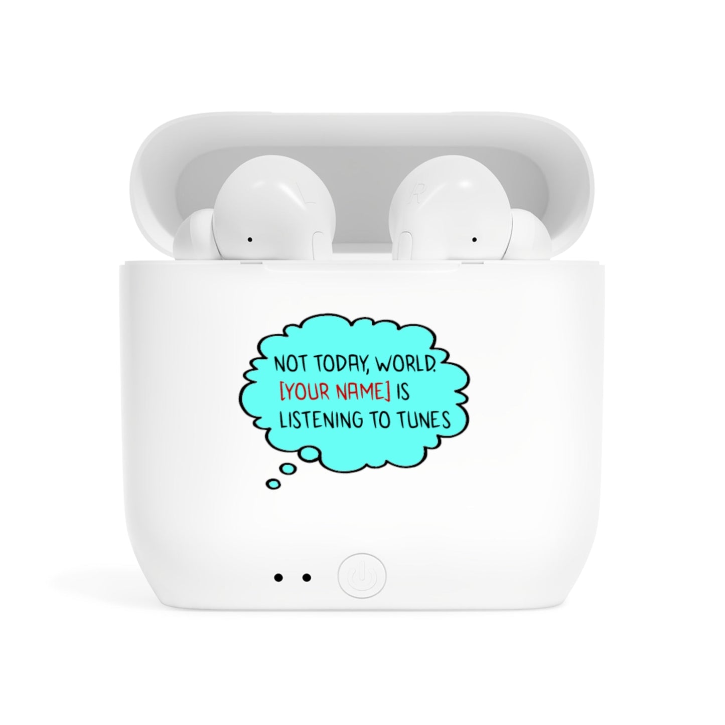 Wireless Earbuds with Customizable Funny Quote - White / One size - Accessories