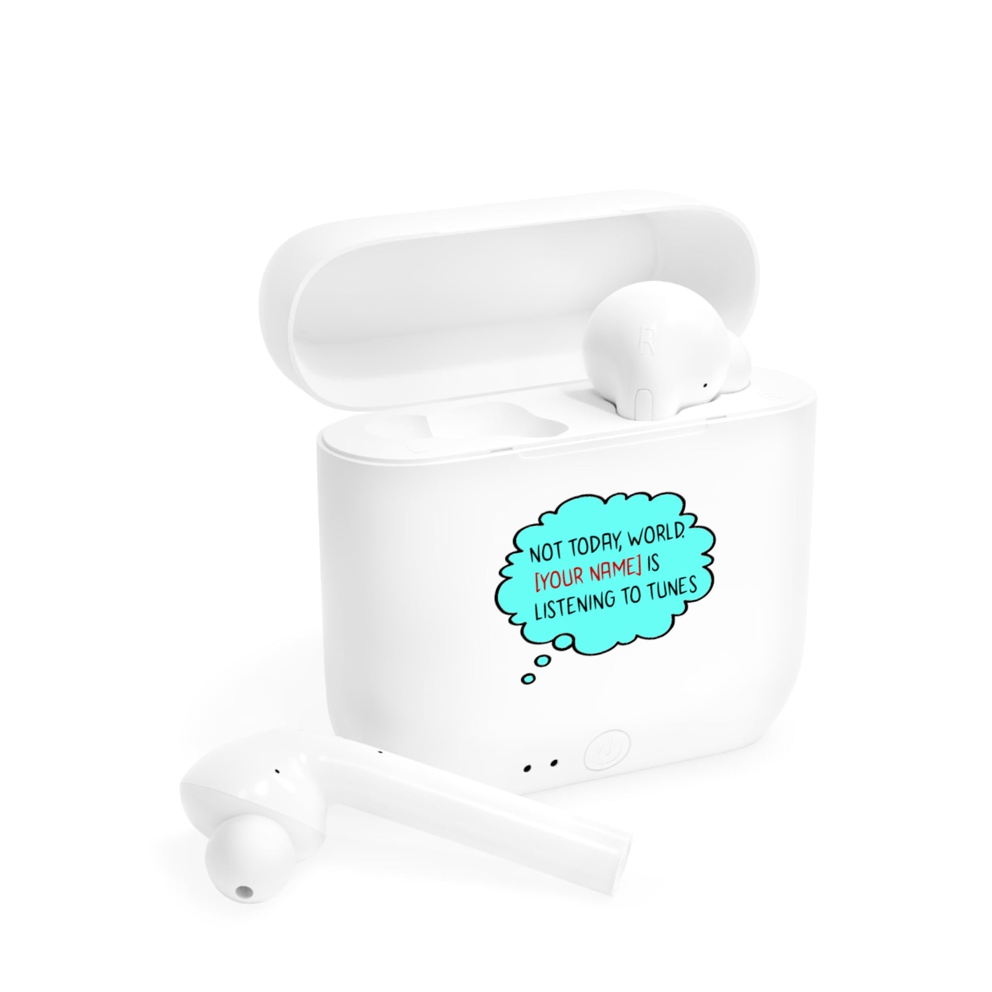 Wireless Earbuds with Customizable Funny Quote - White / One size - Accessories