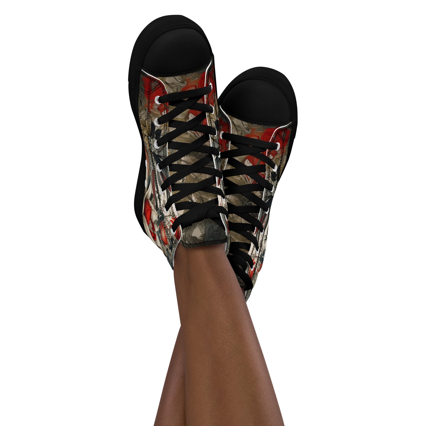 Women’s Floral High-Top Canvas Sneakers
