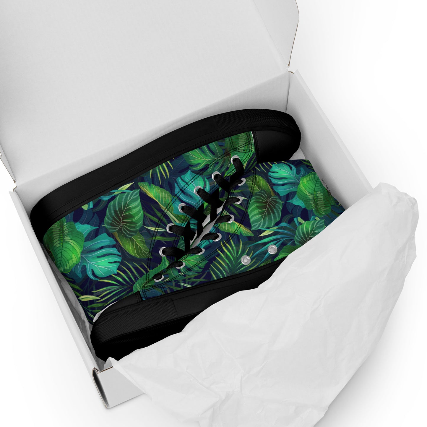 Women’s Lush Jungle Print High-Top Canvas Shoes