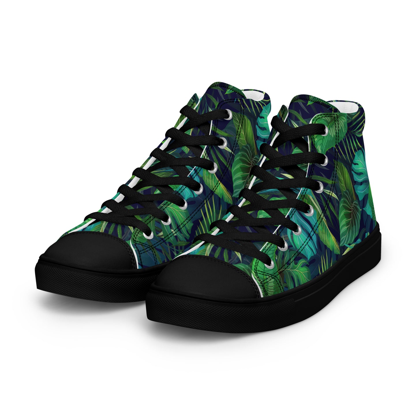 Women’s Lush Jungle Print High-Top Canvas Shoes