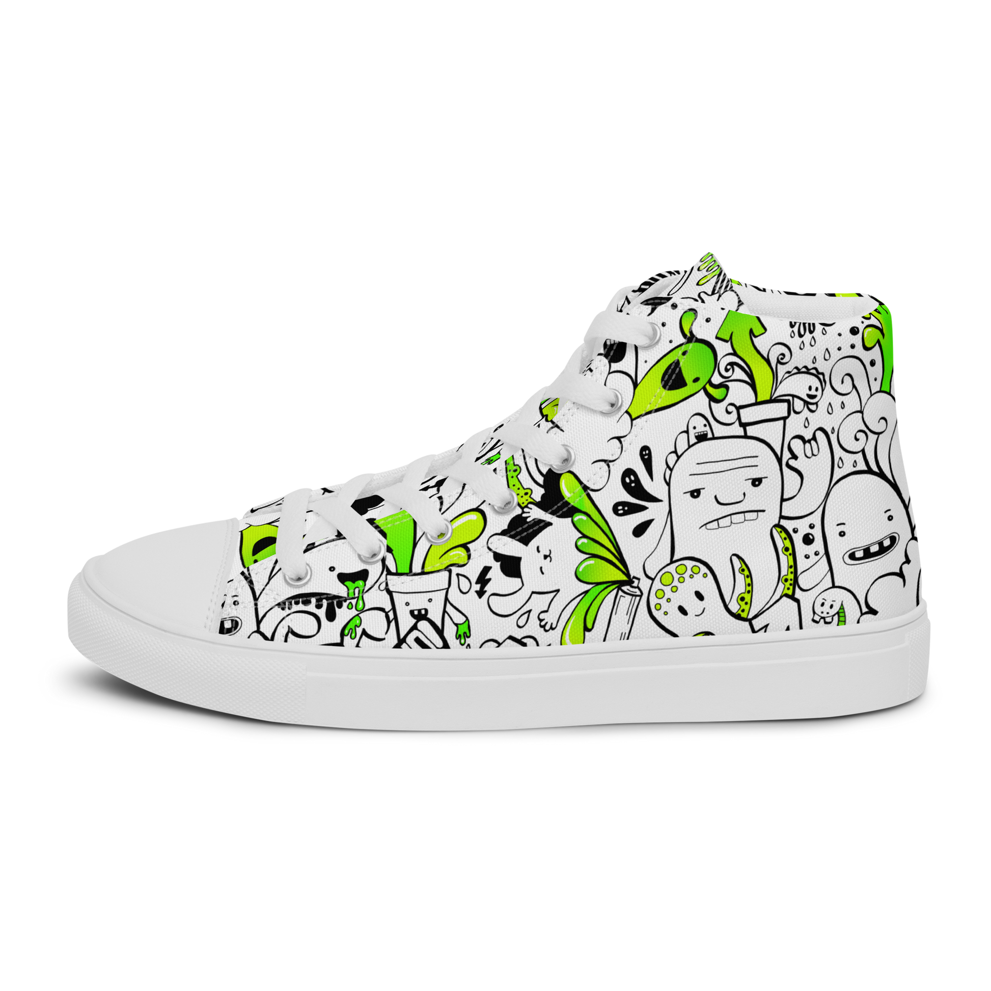 Women’s high top canvas shoes - Doodles - Shoes