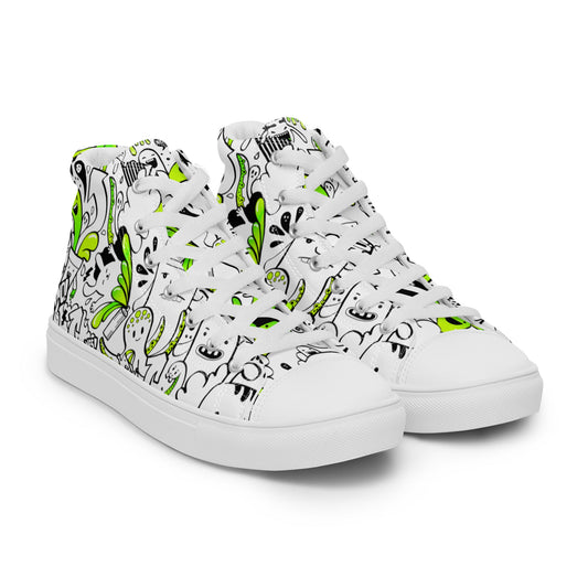 Women’s high top canvas shoes - Doodles - Shoes