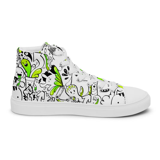 Women’s high top canvas shoes - Doodles - Shoes