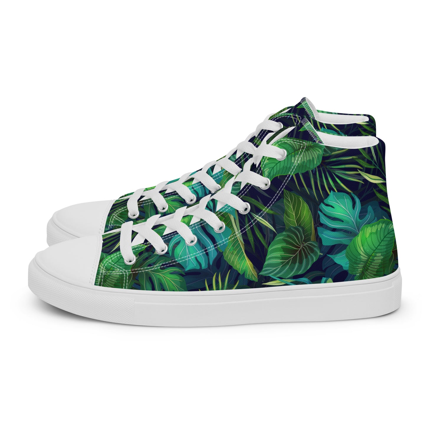 Women’s Lush Jungle Print High-Top Canvas Shoes