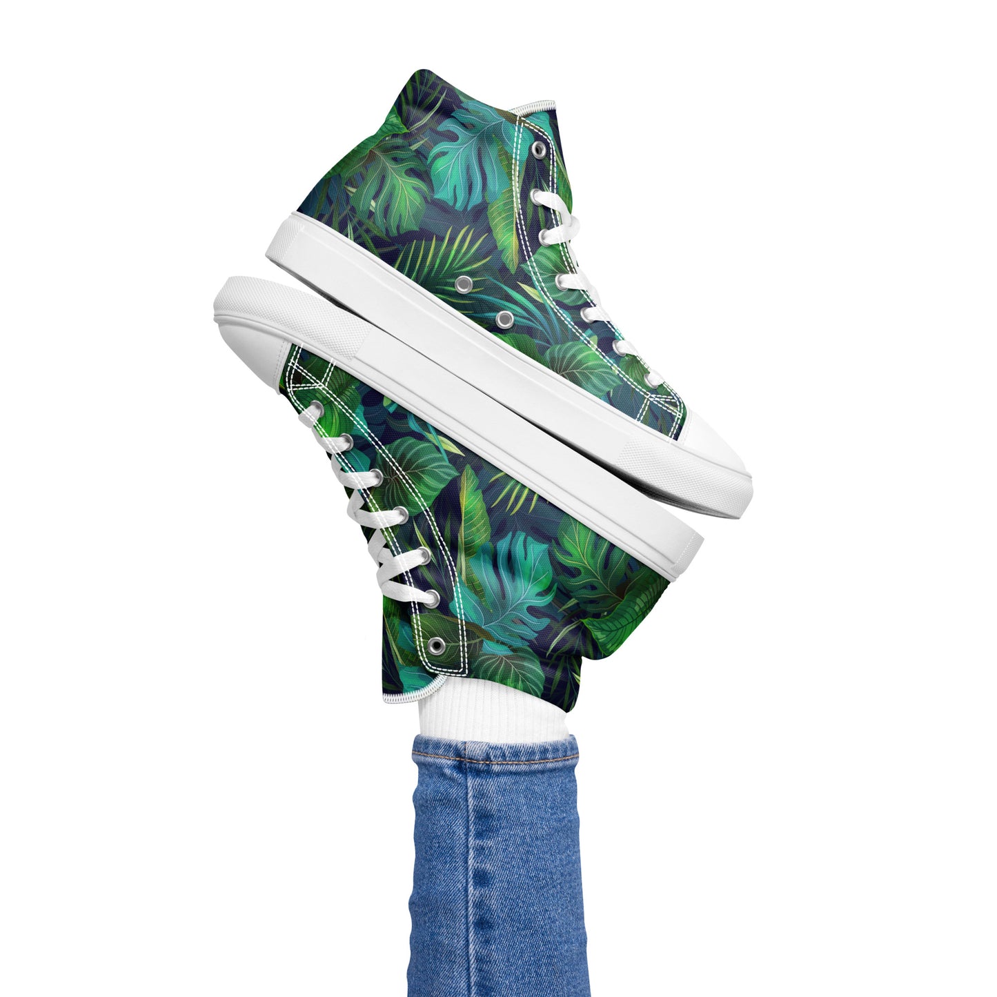 Women’s Lush Jungle Print High-Top Canvas Shoes