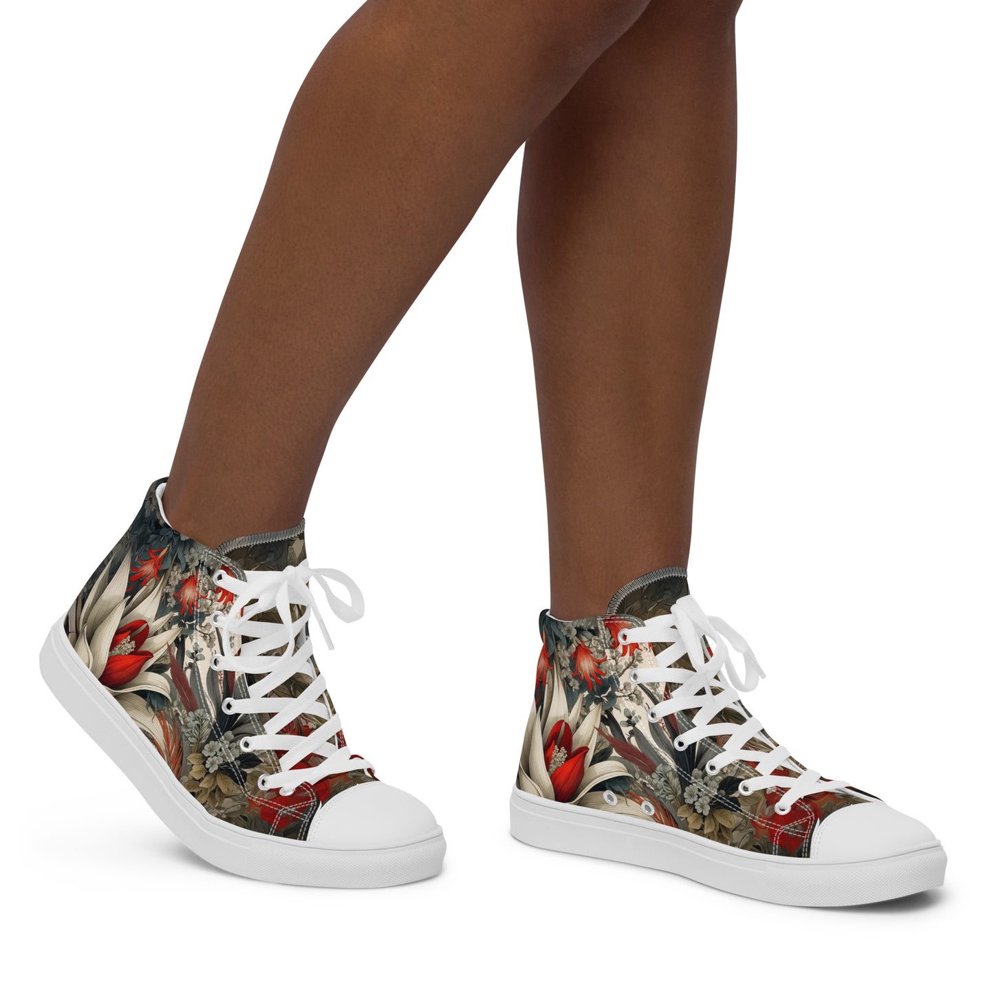 Women’s Floral High-Top Canvas Sneakers
