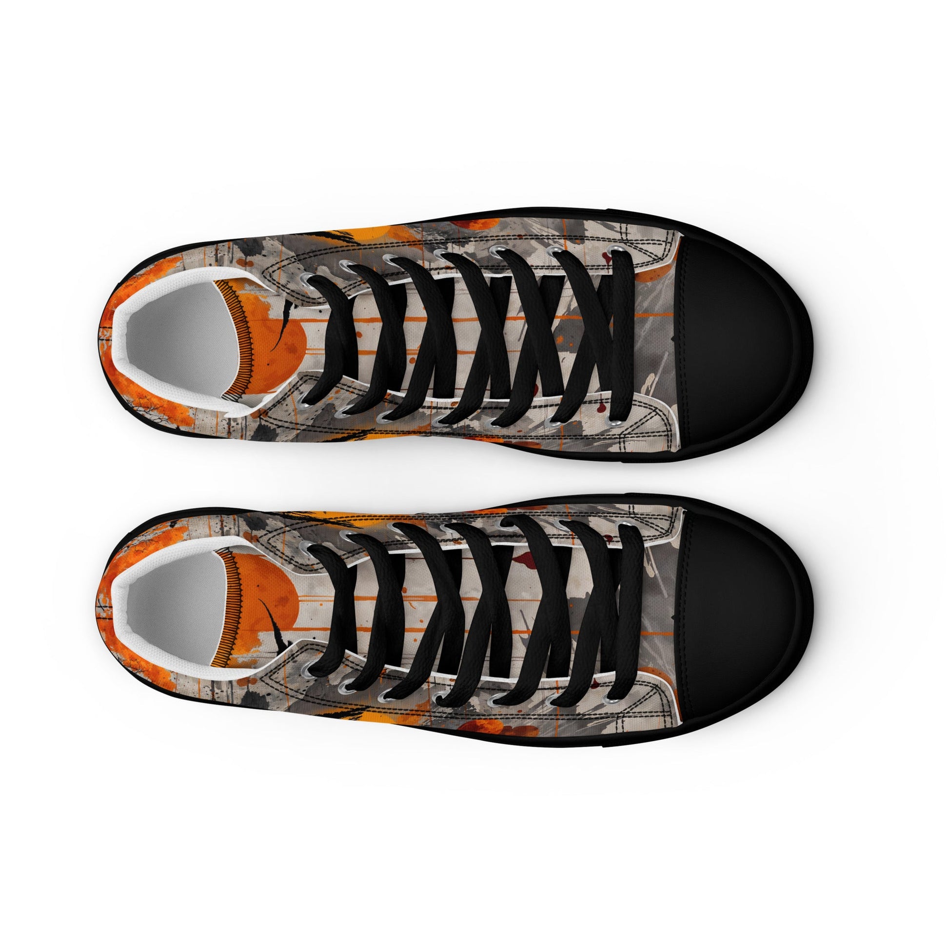 Zen Horizon High-Top Canvas Sneakers – Japanese Art-Inspired Footwear - Shoes