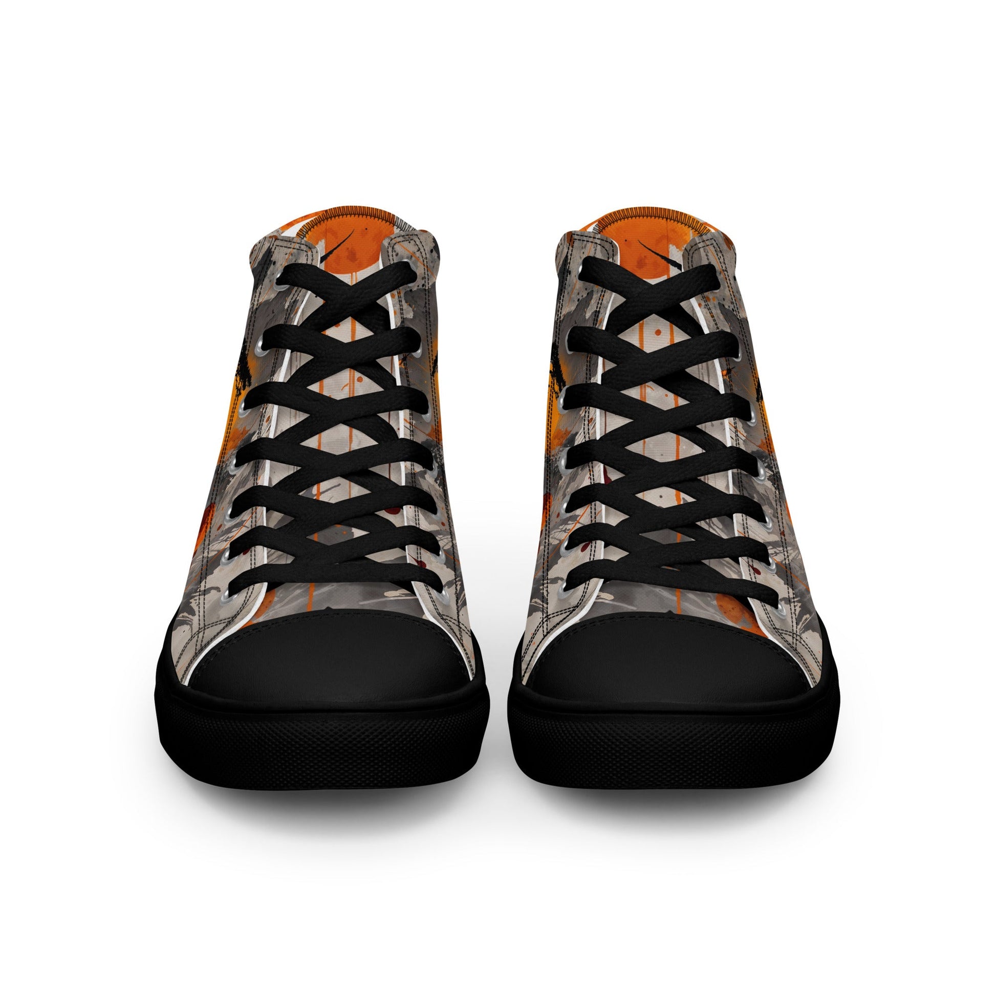 Zen Horizon High-Top Canvas Sneakers – Japanese Art-Inspired Footwear - Shoes