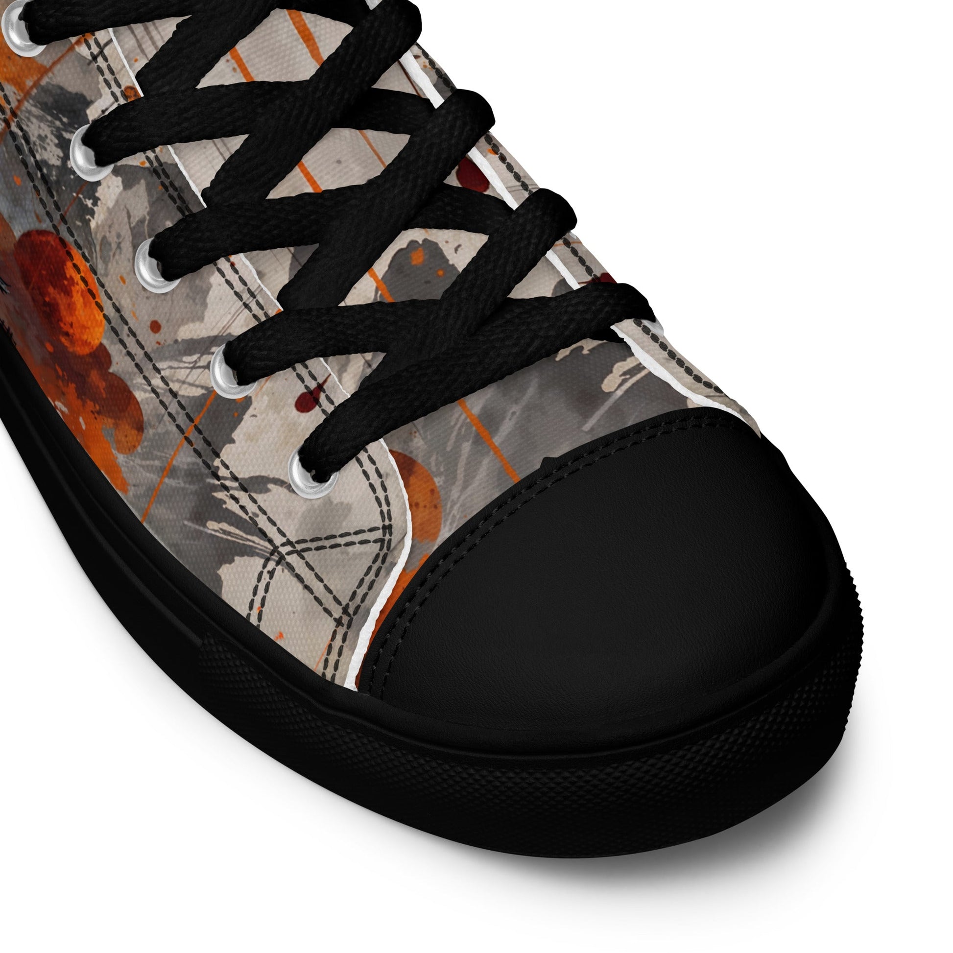 Zen Horizon High-Top Canvas Sneakers – Japanese Art-Inspired Footwear - Shoes