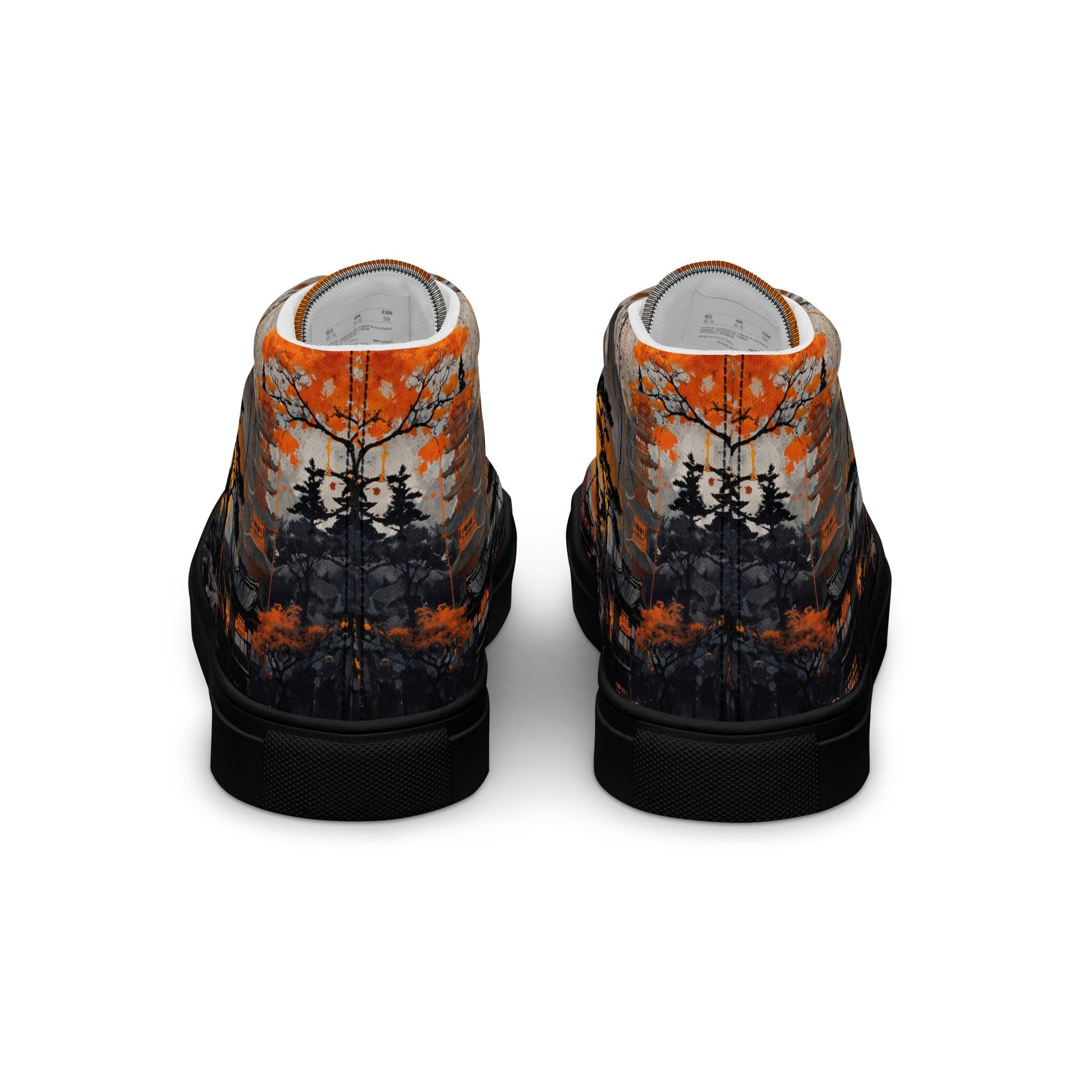 Zen Horizon High-Top Canvas Sneakers – Japanese Art-Inspired Footwear - Shoes
