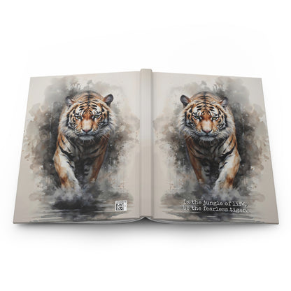 Hardcover Journal Matte - Watercolor painting of mjesti Tiger, A5