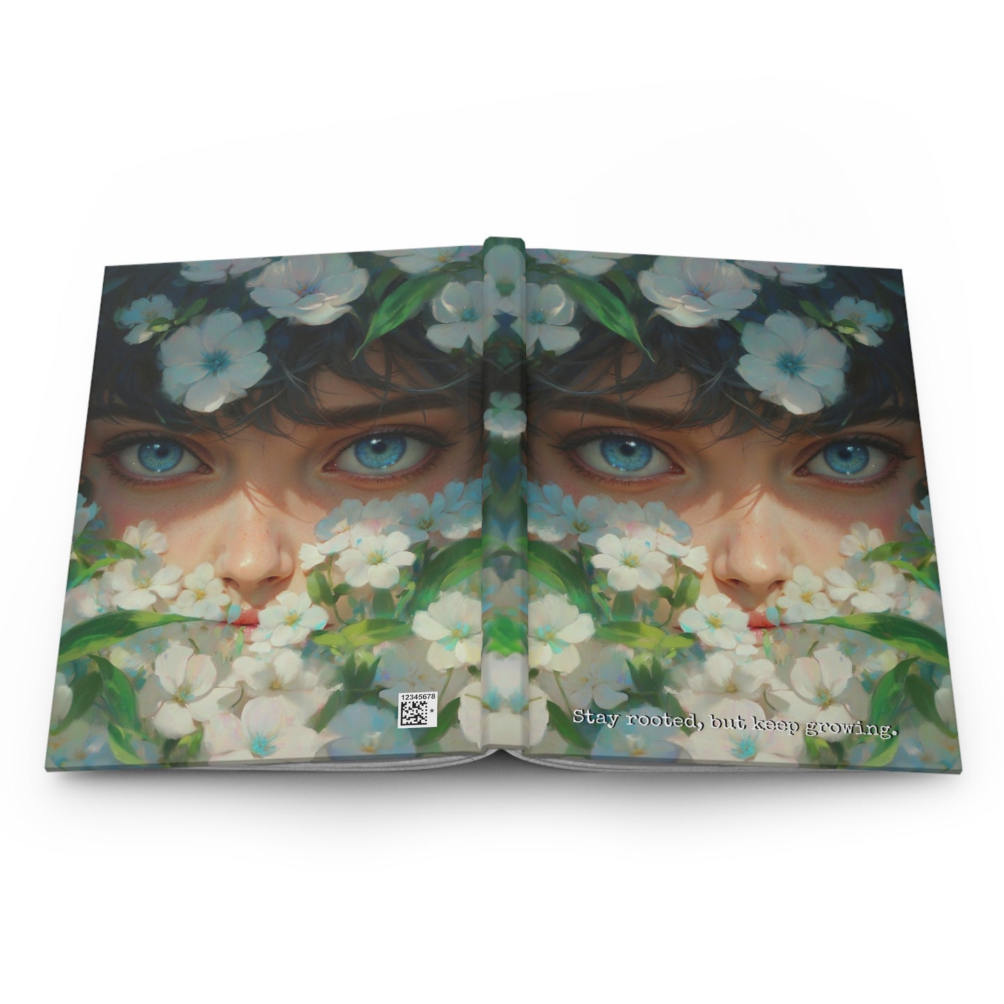 Hardcover Journal Matte - Illustrated Floral Face Art Print, A5