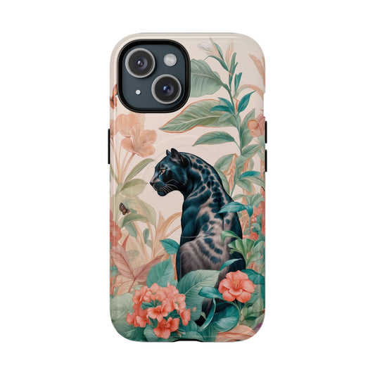 Panther Floral Tough Phone Case