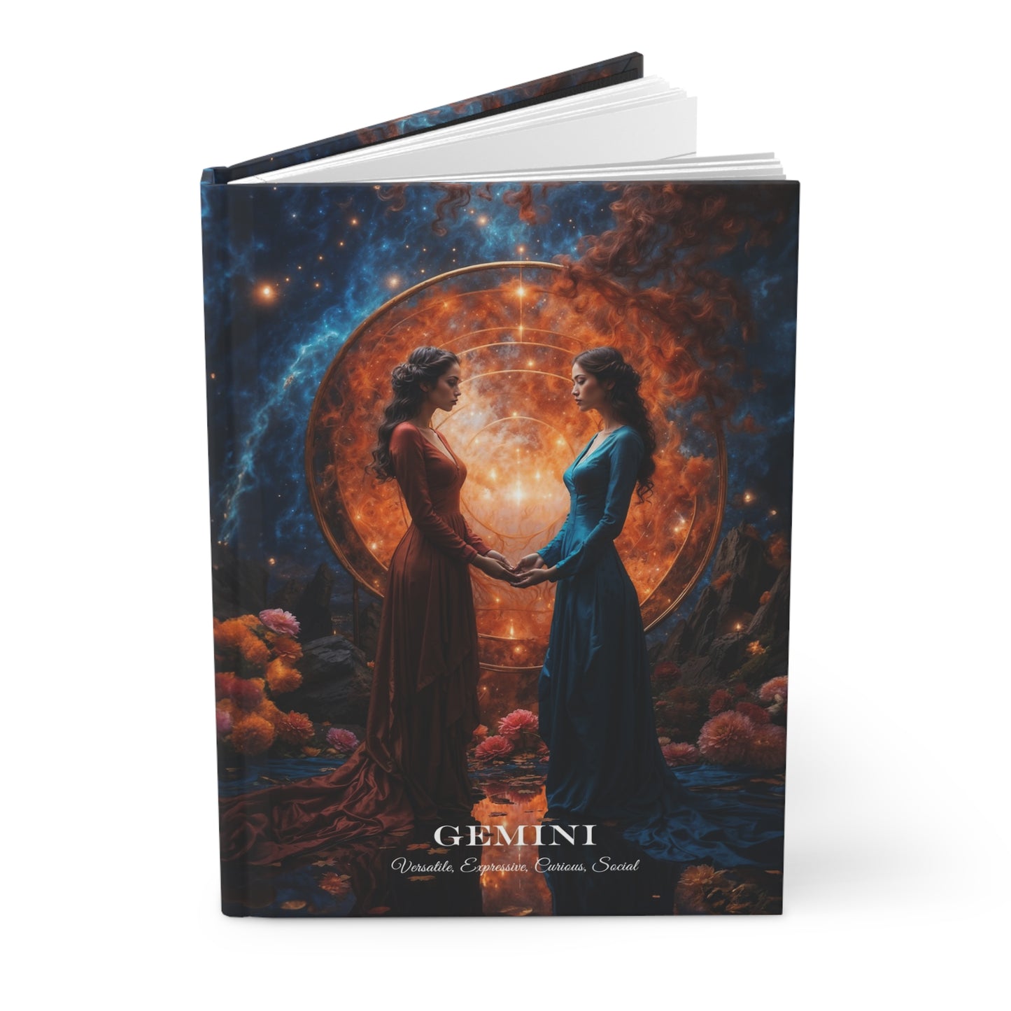 Hardcover Journal Matte - Gemini Zodiac Sign Astrology Diary Notebook A5