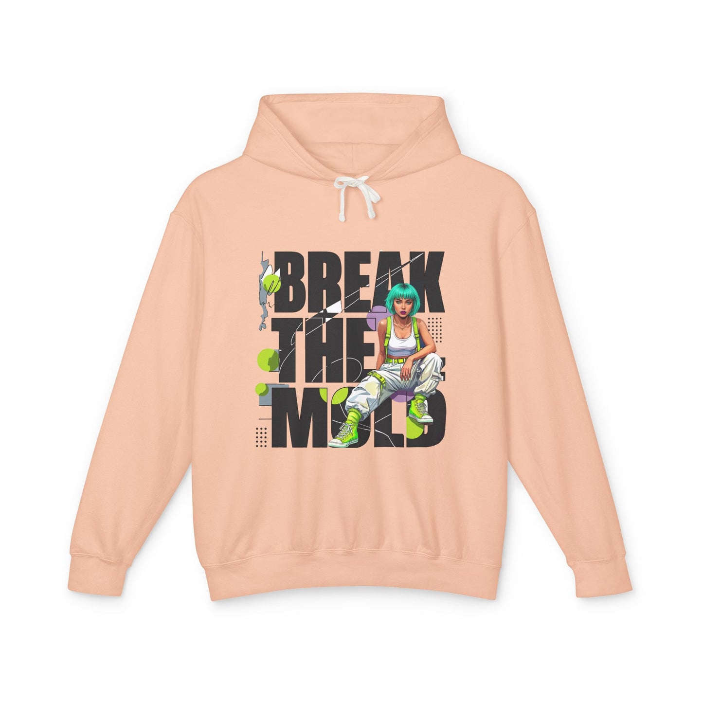 Break The Mold Hoodie | Bold Typography, Neon Accent by Printify
