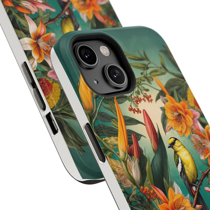 iPhone Case - Floral Bird Phone Case, Impact-Resistant Cover
