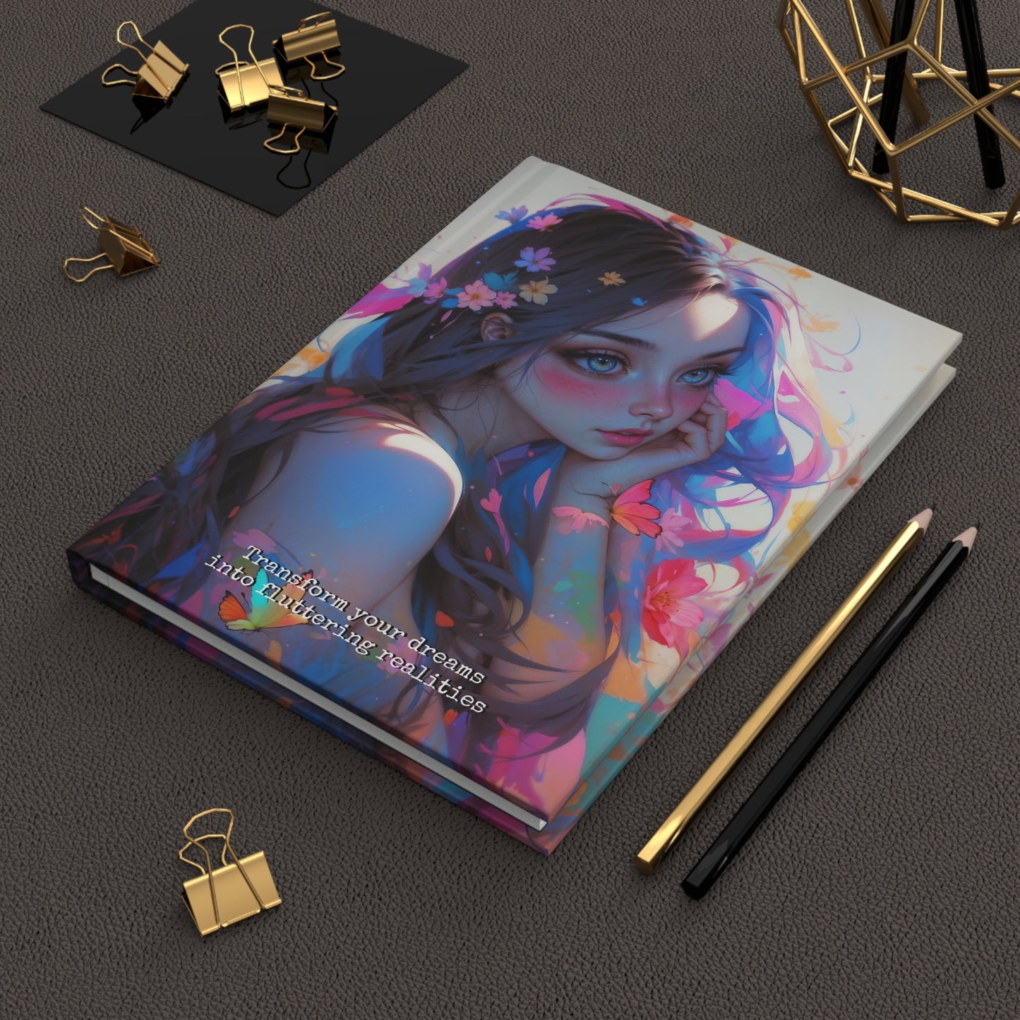 Hardcover Journal Matte - Anime Fantasy Illustration Portrait, Notebook, A5 format