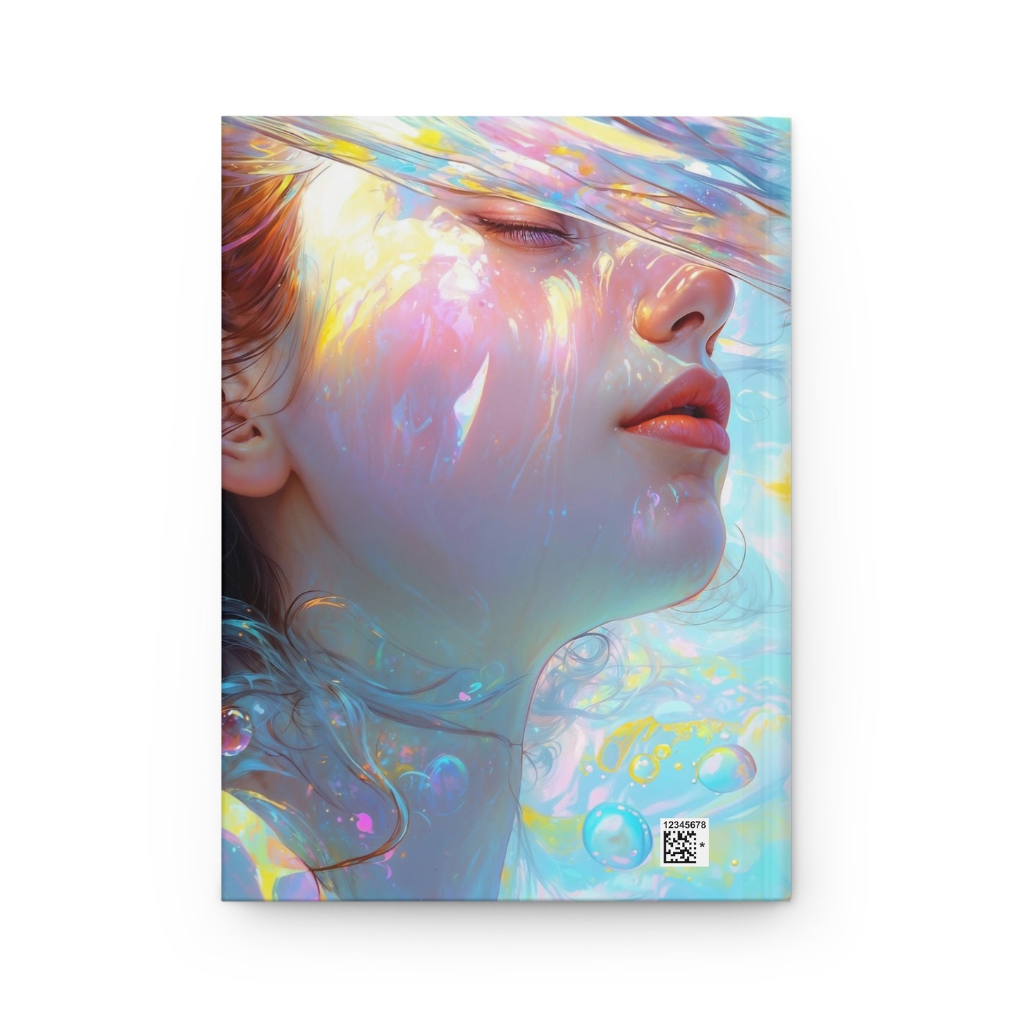 Hardcover Journal Matte - Expressive Portrait of a Woman Beneath the Waves, A5