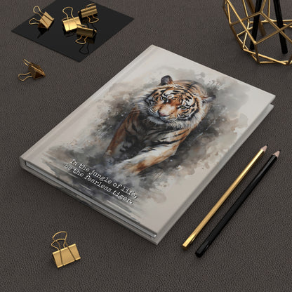 Hardcover Journal Matte - Watercolor painting of mjesti Tiger, A5