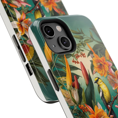 iPhone Case - Floral Bird Phone Case, Impact-Resistant Cover