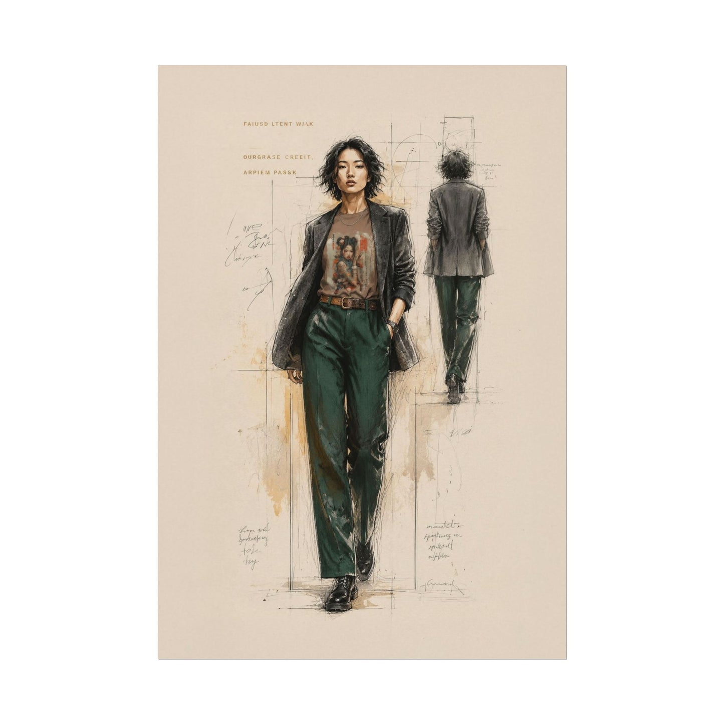 Fashion Illustration Archive Fine Art Print — Watercolor Matte Poster