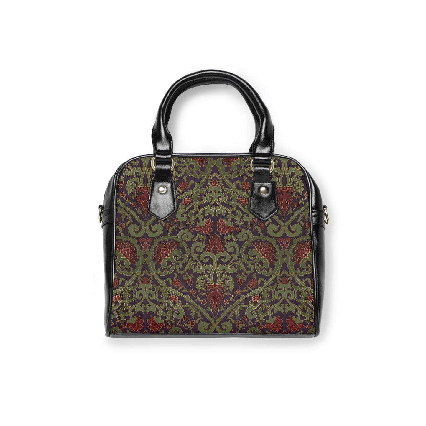 Vintage Damask Handbag – Olive & Rust Tapestry Shoulder Bag - LucyKay store