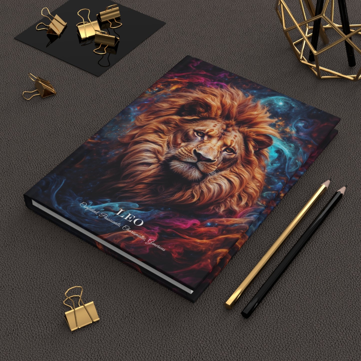 Hardcover Journal Matte - Leo, Zodiac Sign Astrology Diary Notebook A5