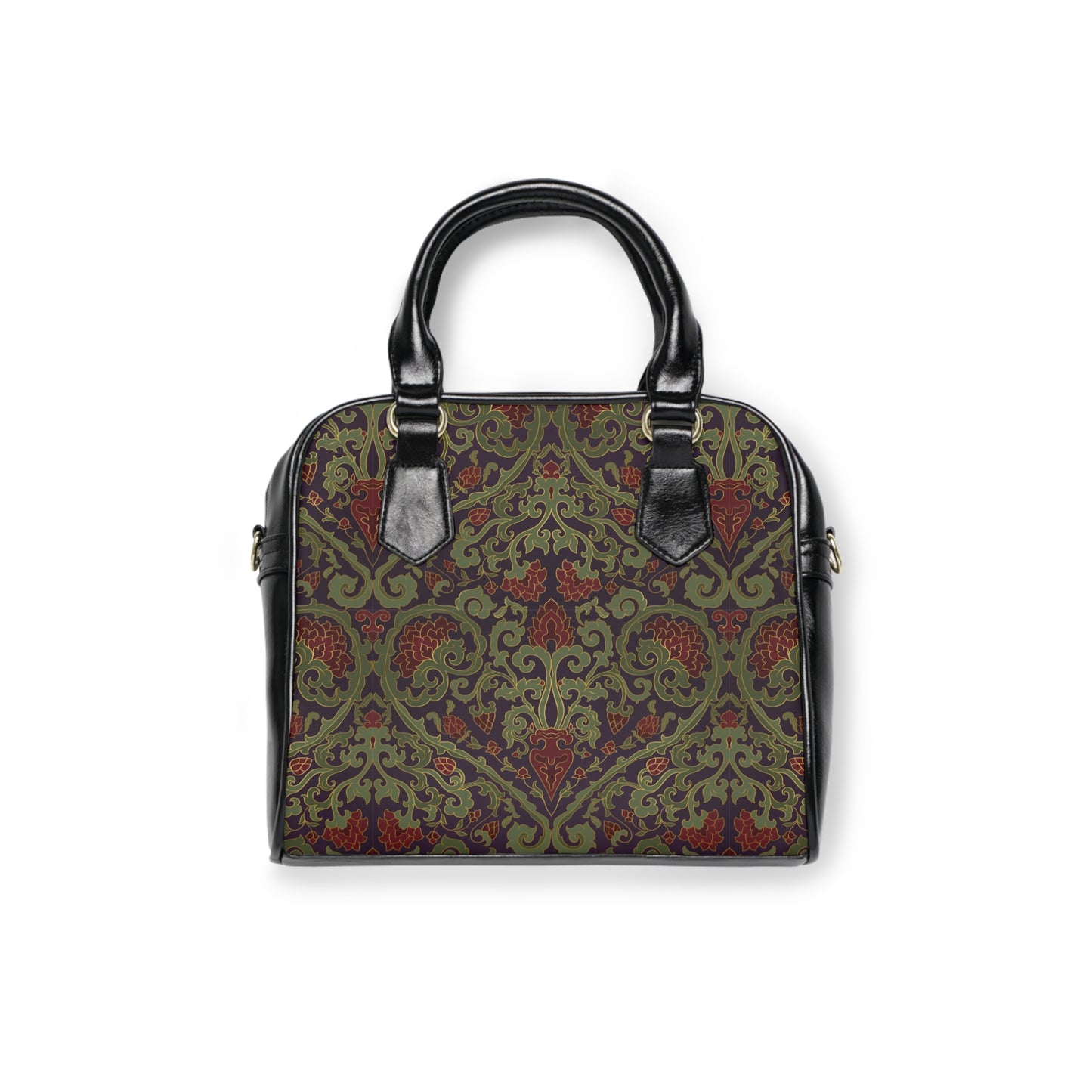 Vintage Damask Handbag – Olive & Rust Tapestry Shoulder Bag - LucyKay store