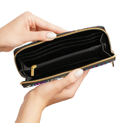 Graffiti Zipper Wallet – 90s Street Art Style, PU Leather - LucyKay store