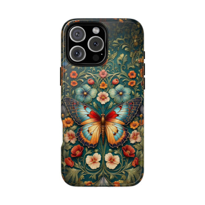 Butterfly Floral iPhone Case – Vintage Garden-Inspired Phone Cover