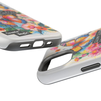 iPhone Cases - Colorful Butterfly and Flower Sketch - Impact-Resistant Cases