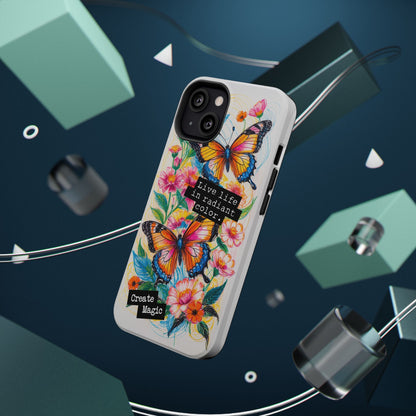 iPhone Cases - Colorful Butterfly and Flower Sketch - Impact-Resistant Cases