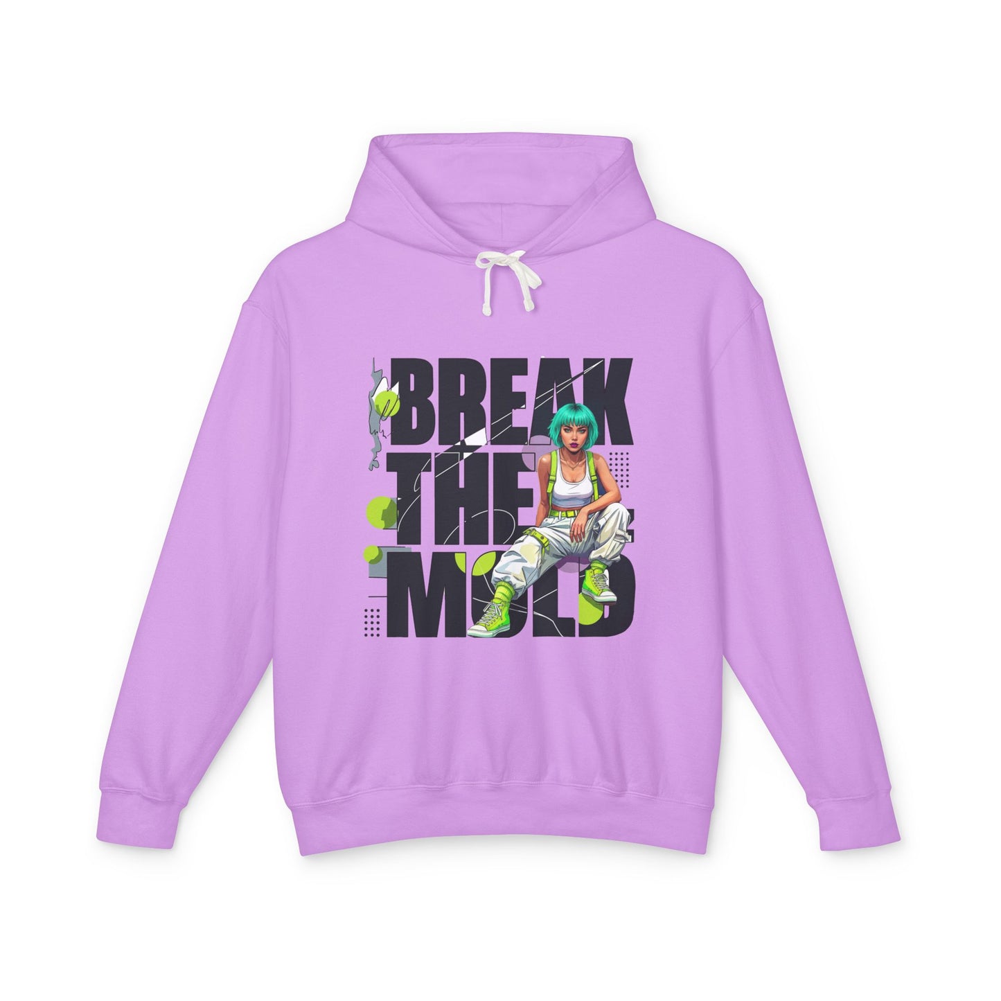 Break The Mold Hoodie | Bold Typography, Neon Accent by Printify