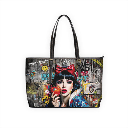 Urban Pop Art PU Shoulder Bag — Graffiti Snow White Illustration