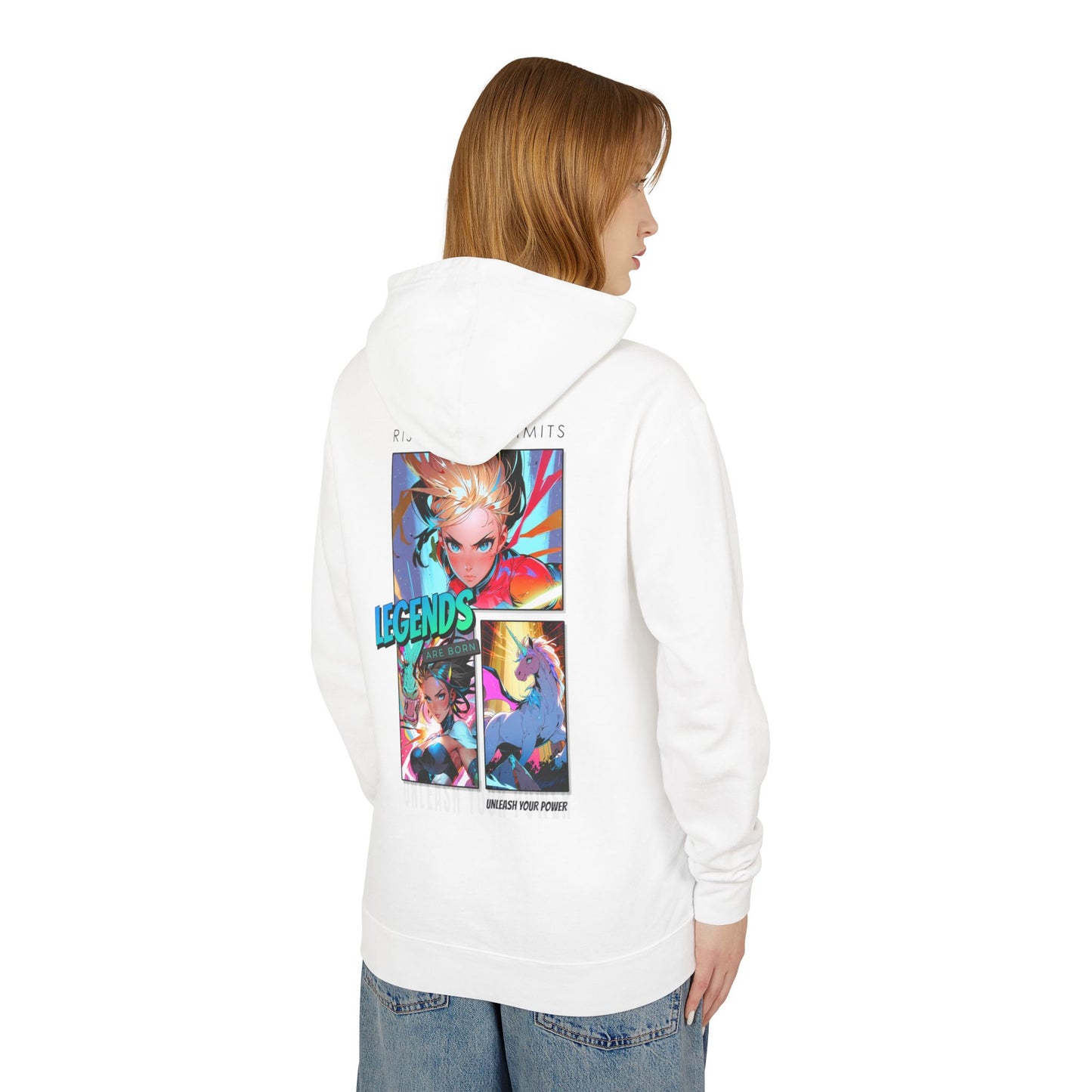 Legends Anime Collage Hoodie — "Rise Beyond Limits" Graphic Sweatshirt
