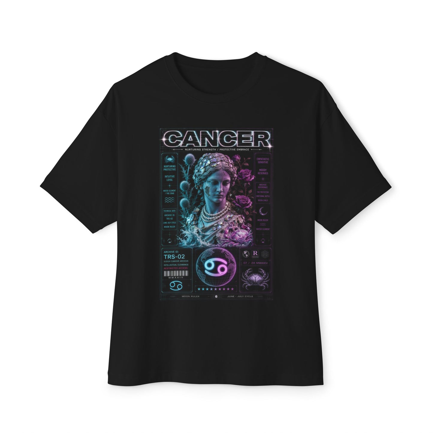 Cancer Zodiac Tee – Retro Neon Astrology Gift T-Shirt
