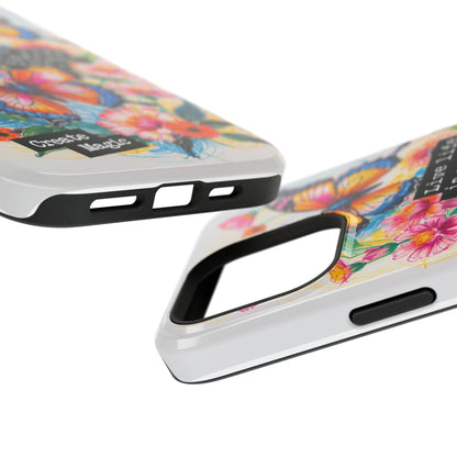 iPhone Cases - Colorful Butterfly and Flower Sketch - Impact-Resistant Cases