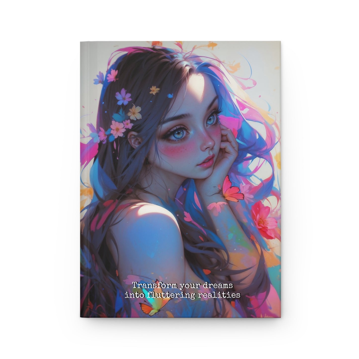 Hardcover Journal Matte - Anime Fantasy Illustration Portrait, Notebook, A5 format