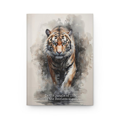 Hardcover Journal Matte - Watercolor painting of mjesti Tiger, A5