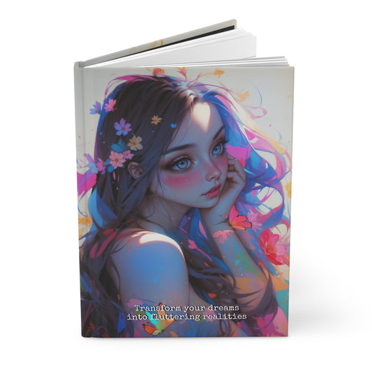 Hardcover Journal Matte - Anime Fantasy Illustration Portrait, Notebook, A5 format